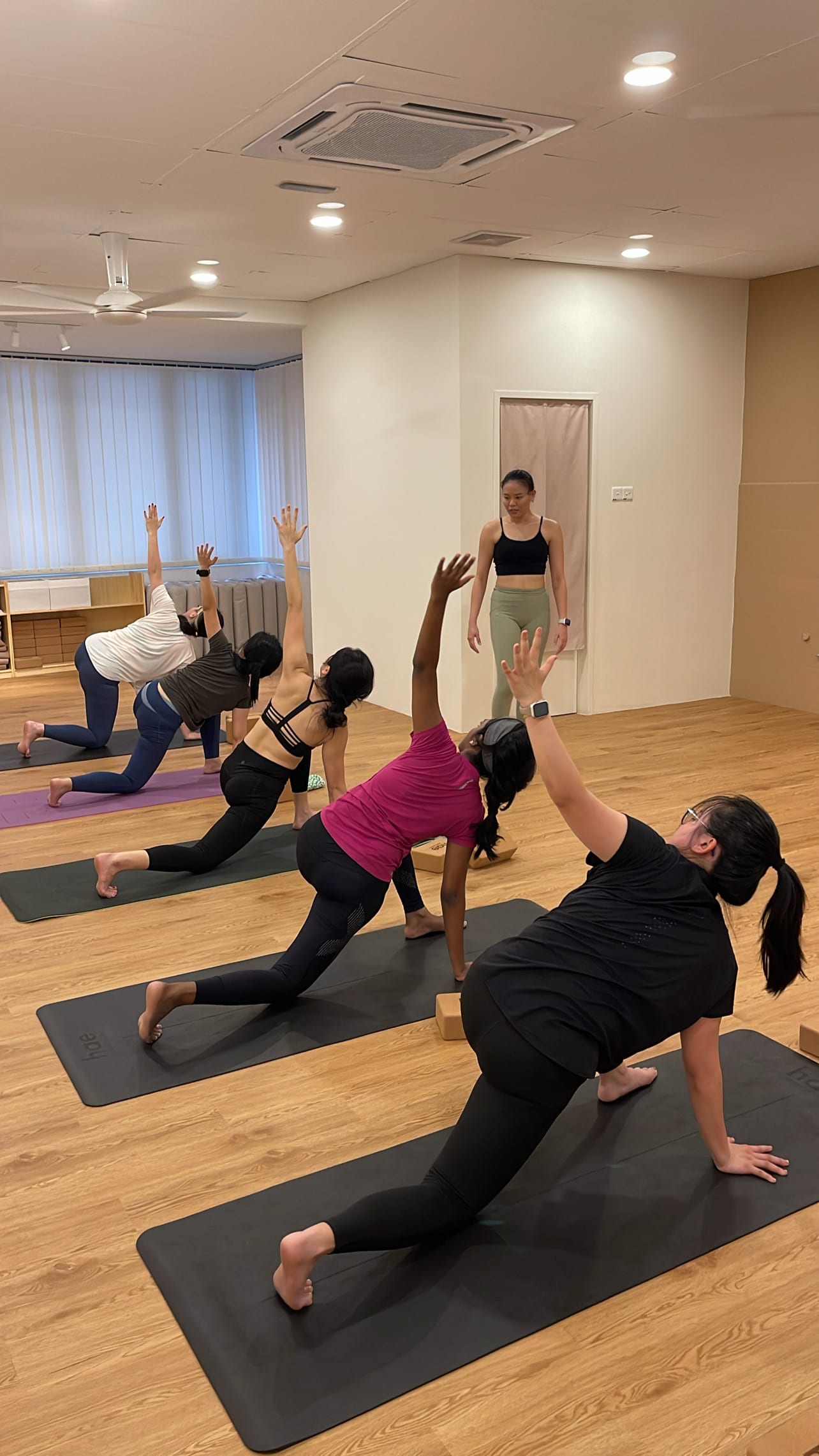 A group class in progress at Hae Studio