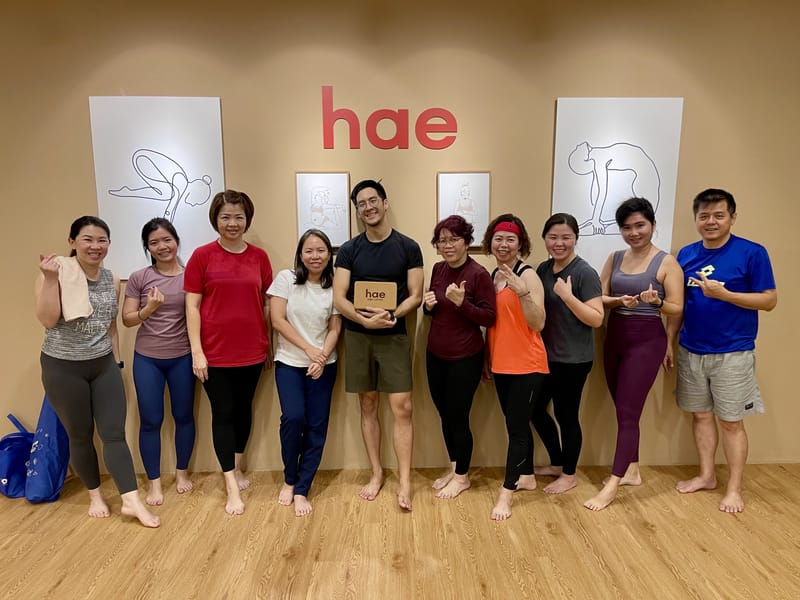 A mat yoga class group at Hae Studio (1 of 4)